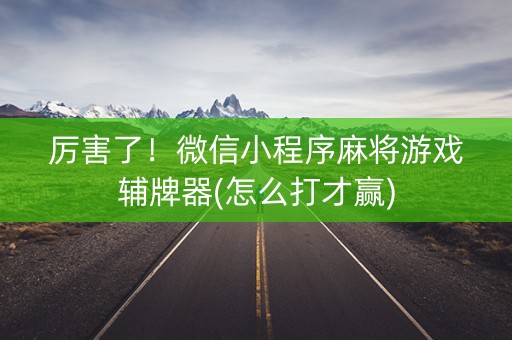 厉害了！微信小程序麻将游戏辅牌器(怎么打才赢)