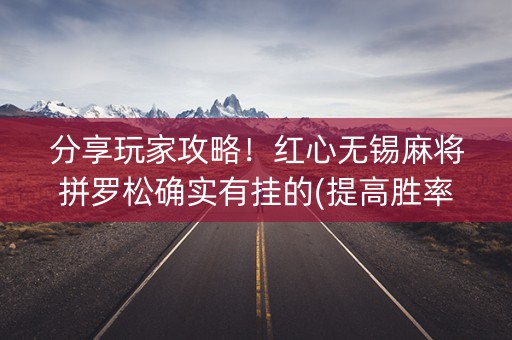 分享玩家攻略！红心无锡麻将拼罗松确实有挂的(提高胜率办法)