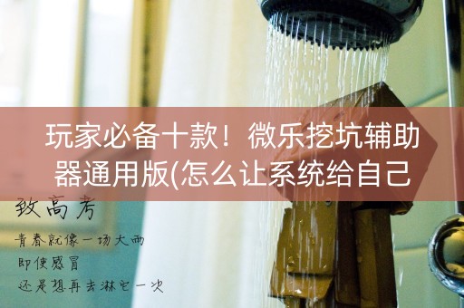 玩家必备十款！微乐挖坑辅助器通用版(怎么让系统给自己好牌)