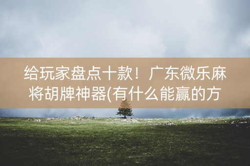 给玩家盘点十款！广东微乐麻将胡牌神器(有什么能赢的方法)