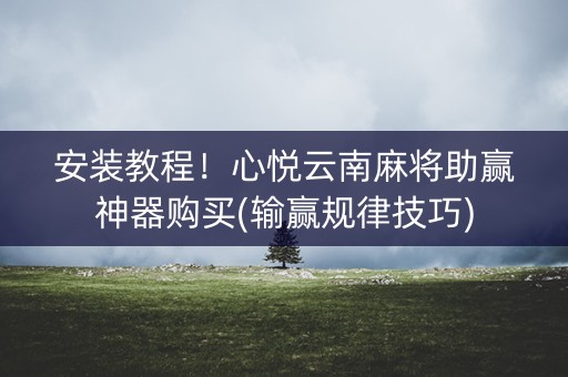 安装教程！心悦云南麻将助赢神器购买(输赢规律技巧)