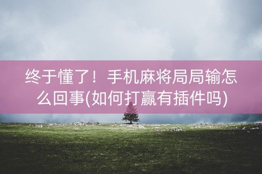 终于懂了！手机麻将局局输怎么回事(如何打赢有插件吗)