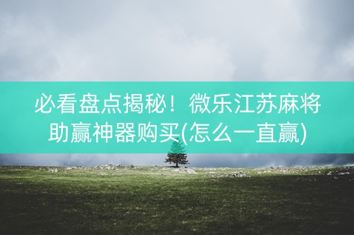 必看盘点揭秘！微乐江苏麻将助赢神器购买(怎么一直赢)