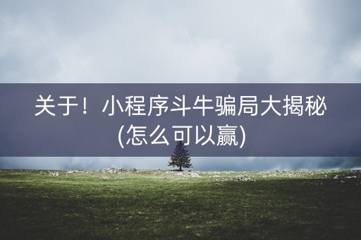 关于！小程序斗牛骗局大揭秘(怎么可以赢)