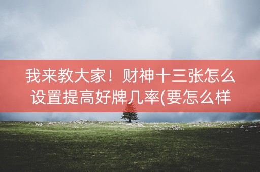 我来教大家！财神十三张怎么设置提高好牌几率(要怎么样拿到好牌)