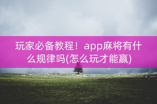 玩家必备教程！app麻将有什么规律吗(怎么玩才能赢)