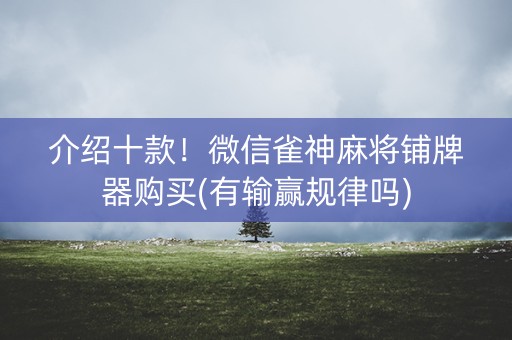 介绍十款！微信雀神麻将铺牌器购买(有输赢规律吗)