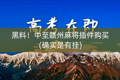 黑料！中至赣州麻将插件购买(确实是有挂)