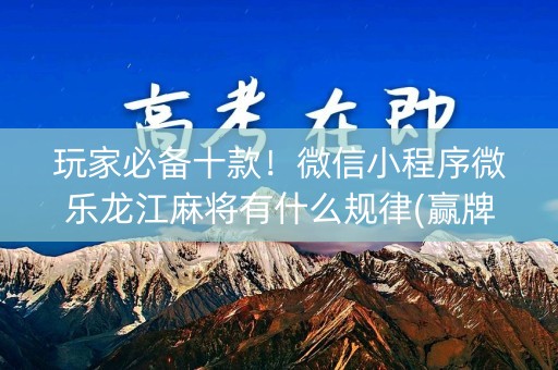 玩家必备十款！微信小程序微乐龙江麻将有什么规律(赢牌技巧插件安装)