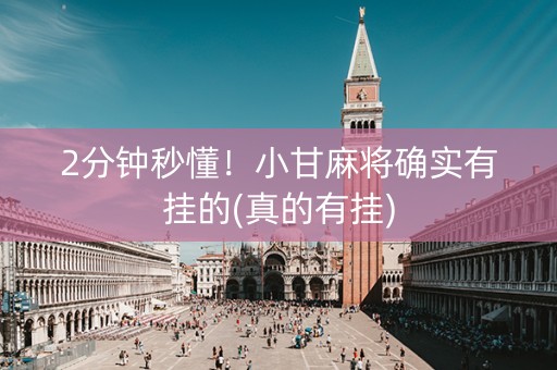 2分钟秒懂！小甘麻将确实有挂的(真的有挂)