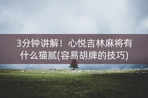 3分钟讲解！心悦吉林麻将有什么猫腻(容易胡牌的技巧)