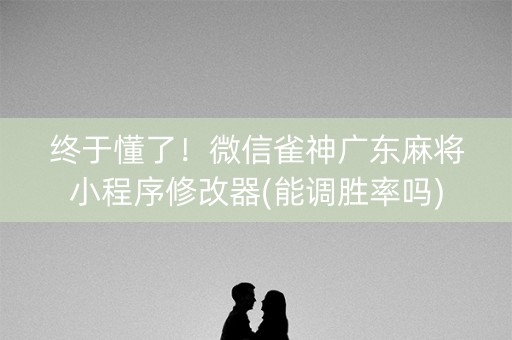终于懂了！微信雀神广东麻将小程序修改器(能调胜率吗)