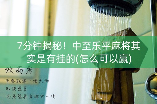 7分钟揭秘！中至乐平麻将其实是有挂的(怎么可以赢)