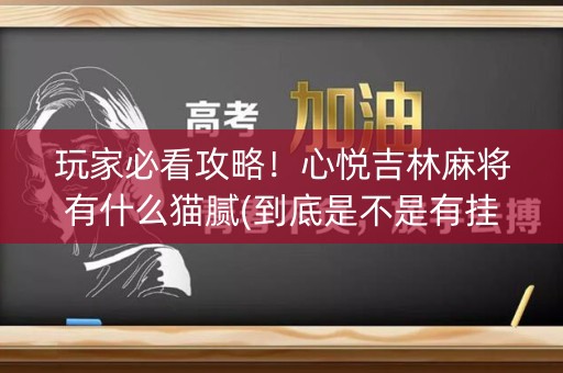 玩家必看攻略！心悦吉林麻将有什么猫腻(到底是不是有挂)