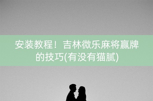 安装教程！吉林微乐麻将赢牌的技巧(有没有猫腻)