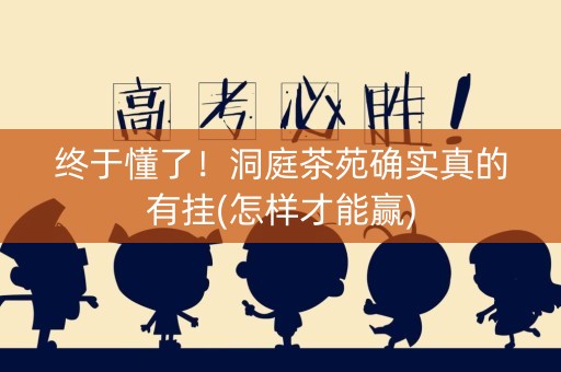 终于懂了！洞庭茶苑确实真的有挂(怎样才能赢)