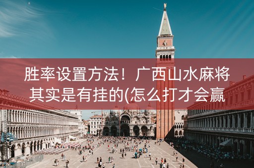 胜率设置方法！广西山水麻将其实是有挂的(怎么打才会赢)