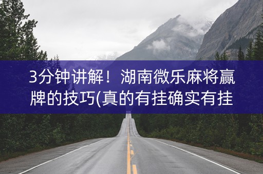 3分钟讲解！湖南微乐麻将赢牌的技巧(真的有挂确实有挂)