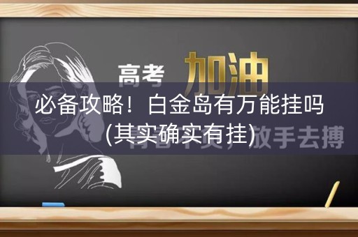 必备攻略！白金岛有万能挂吗(其实确实有挂)