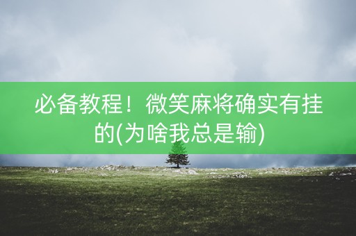 必备教程！微笑麻将确实有挂的(为啥我总是输)