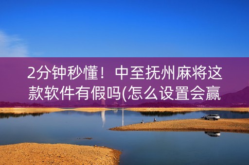 2分钟秒懂！中至抚州麻将这款软件有假吗(怎么设置会赢)