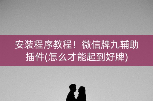 安装程序教程！微信牌九辅助插件(怎么才能起到好牌)