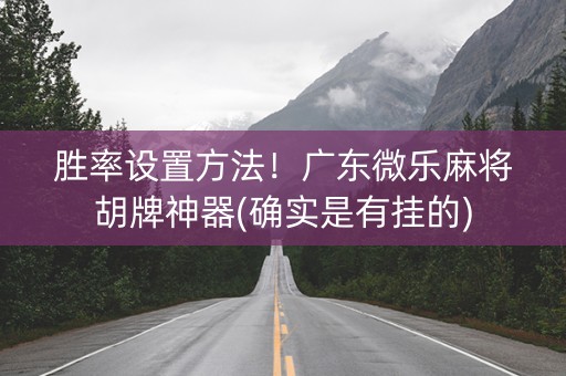 胜率设置方法！广东微乐麻将胡牌神器(确实是有挂的)