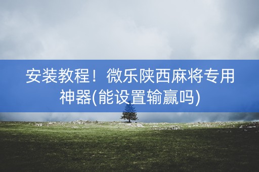 安装教程！微乐陕西麻将专用神器(能设置输赢吗)