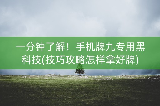 一分钟了解！手机牌九专用黑科技(技巧攻略怎样拿好牌)
