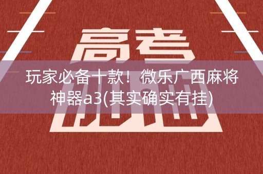 玩家必备十款！微乐广西麻将神器a3(其实确实有挂)