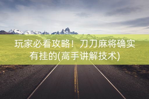 玩家必看攻略！刀刀麻将确实有挂的(高手讲解技术)