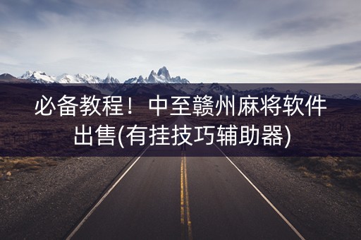 必备教程！中至赣州麻将软件出售(有挂技巧辅助器)
