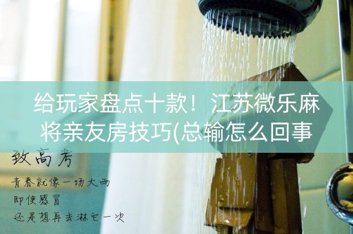 给玩家盘点十款！江苏微乐麻将亲友房技巧(总输怎么回事)