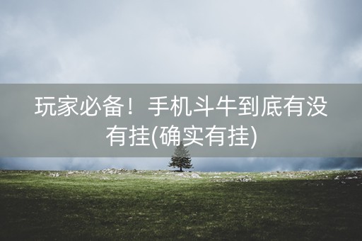 玩家必备！手机斗牛到底有没有挂(确实有挂)