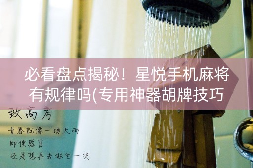 必看盘点揭秘！星悦手机麻将有规律吗(专用神器胡牌技巧)