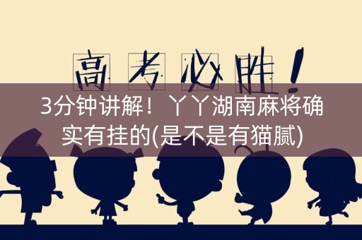 3分钟讲解！丫丫湖南麻将确实有挂的(是不是有猫腻)