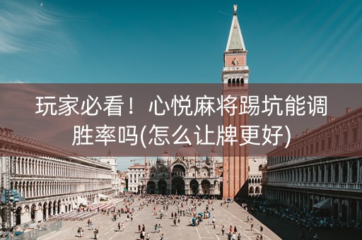 玩家必看！心悦麻将踢坑能调胜率吗(怎么让牌更好)