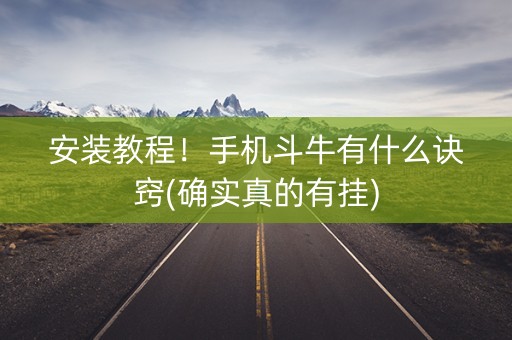 安装教程！手机斗牛有什么诀窍(确实真的有挂)