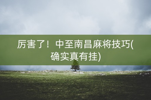 厉害了！中至南昌麻将技巧(确实真有挂)