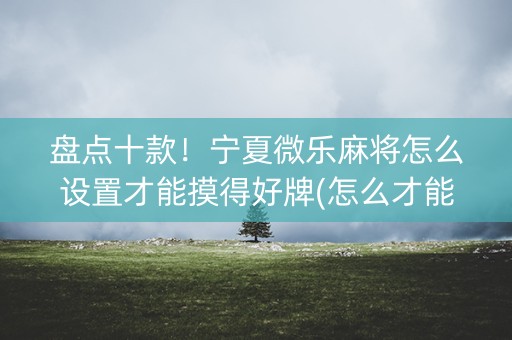 盘点十款！宁夏微乐麻将怎么设置才能摸得好牌(怎么才能起到好牌)