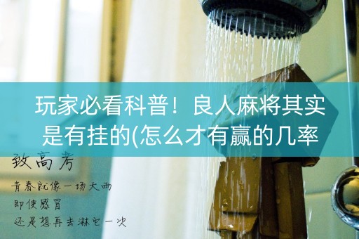 玩家必看科普！良人麻将其实是有挂的(怎么才有赢的几率)