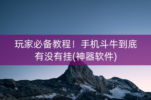 玩家必备教程！手机斗牛到底有没有挂(神器软件)