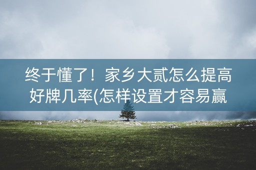 终于懂了！家乡大贰怎么提高好牌几率(怎样设置才容易赢)