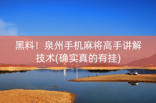 黑料！泉州手机麻将高手讲解技术(确实真的有挂)