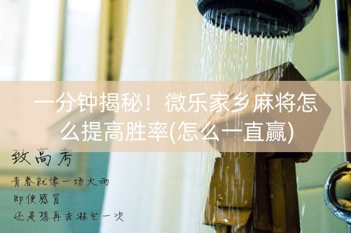 一分钟揭秘！微乐家乡麻将怎么提高胜率(怎么一直赢)