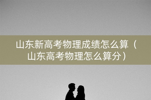 山东新高考物理成绩怎么算（山东高考物理怎么算分）
