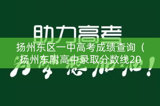 扬州东区一中高考成绩查询（扬州东附高中录取分数线2021）