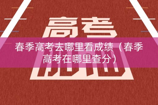 春季高考去哪里看成绩（春季高考在哪里查分）