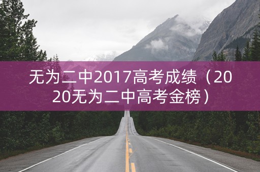 无为二中2017高考成绩（2020无为二中高考金榜）