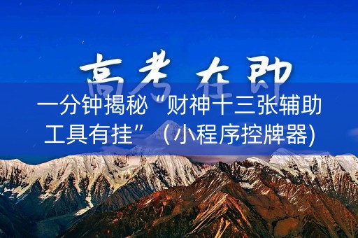 一分钟揭秘“财神十三张辅助工具有挂”（小程序控牌器)